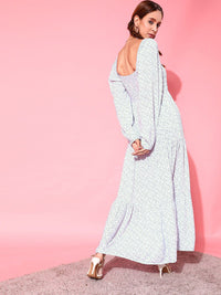 STREET 9 White Floral Georgette Blouson Dress
