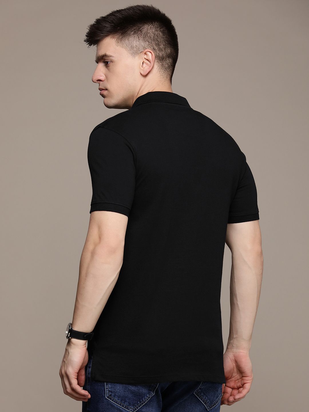 T-Shirt Kapas Polo Sambungan Perancis