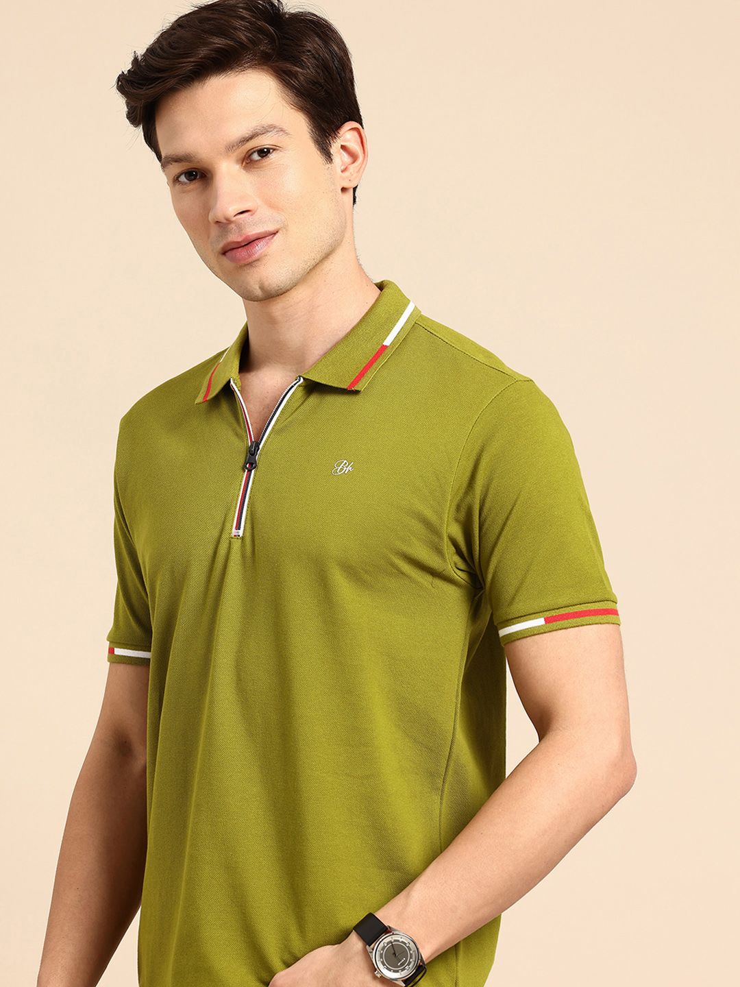 Being Human Polo Collar Pure Cotton T-shirt