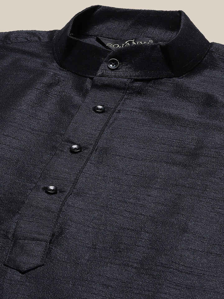 SOJANYA Mandarin Collar Silk Blend Regular Kurta With Churidar & Nehru jacket