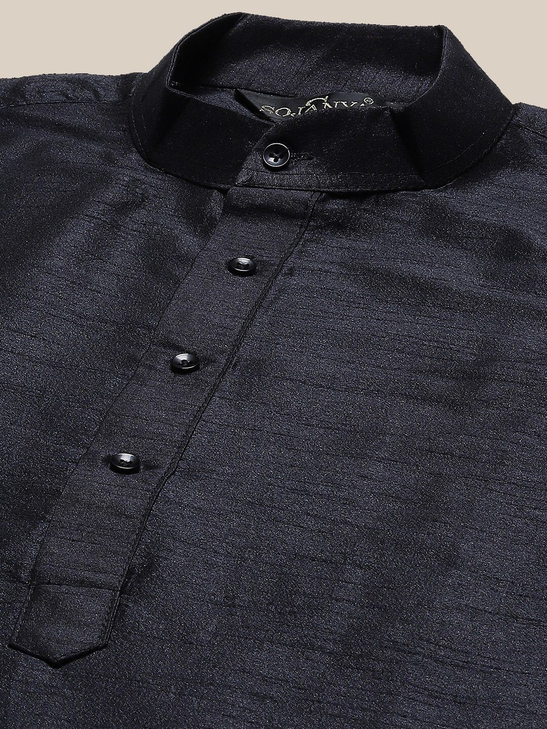 SOJANYA Mandarin Collar Silk Blend Regular Kurta With Churidar & Nehru jacket