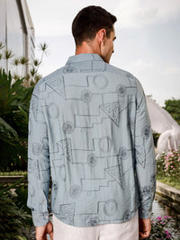 Thomas Scott Men Regular Fit Long Sleeves Embroidered Shirt