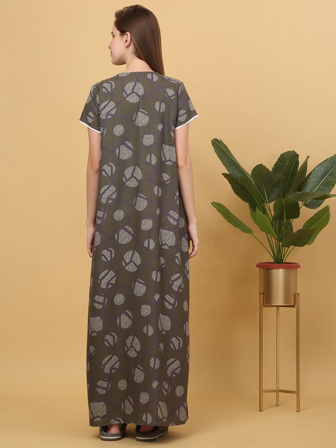 Sweet Dreams Printed Maxi pure cotton Nightdress
