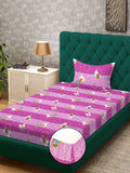 Myntra Elegant Homes Purple Printed Pure Cotton 400 TC Single Bedsheet Set 2.25 x 1.5 m