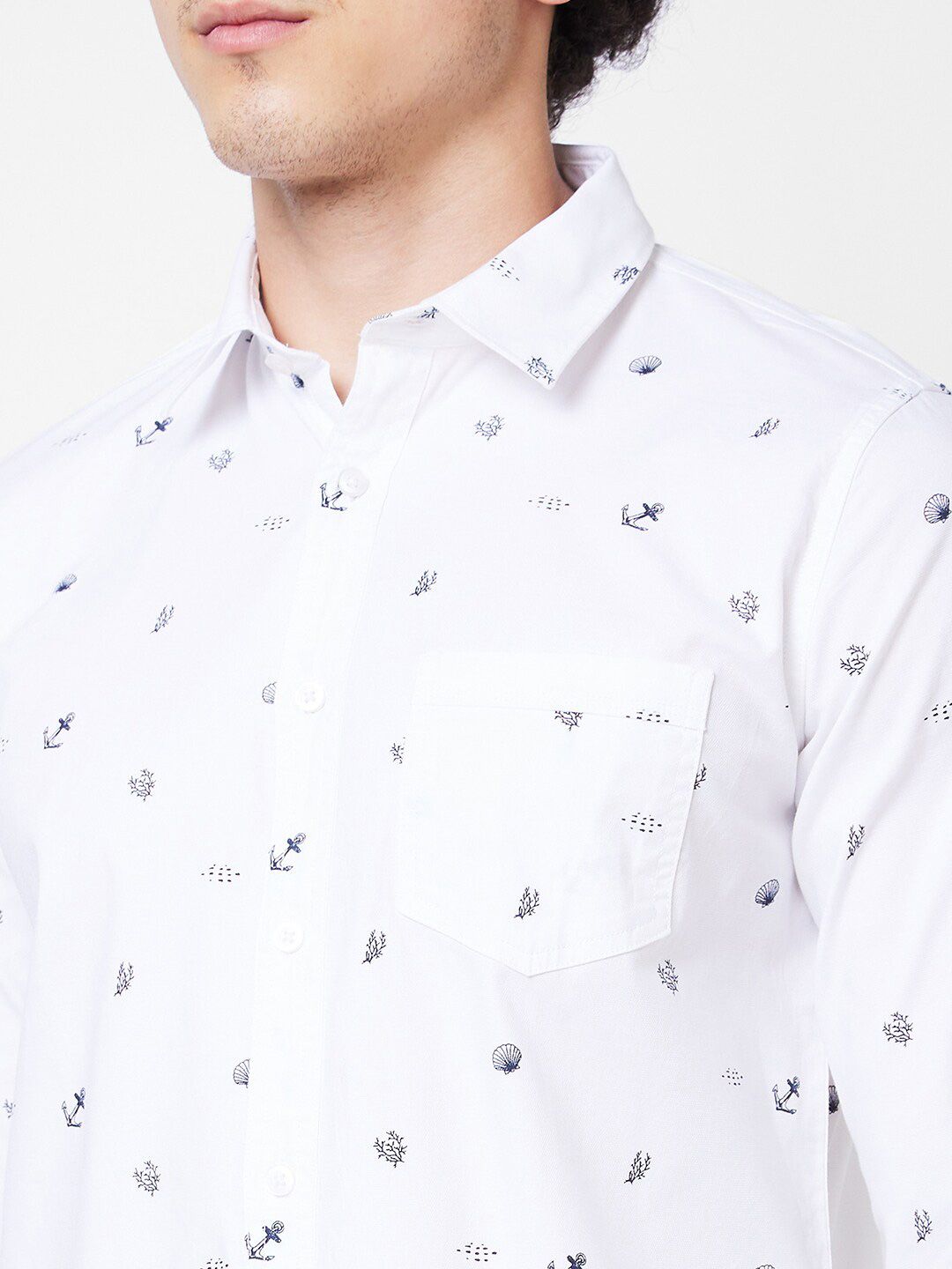 SPYKAR Long Sleeves Regular Fit Pure Cotton Opaque Printed Casual Shirt
