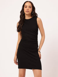 DressBerry Casually Chic Ribbed Ruched Bodycon Dress