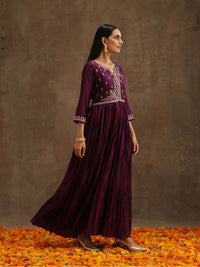 Libas Floral Embroidered Empire Sequinned Kurta With Trousers & Dupatta