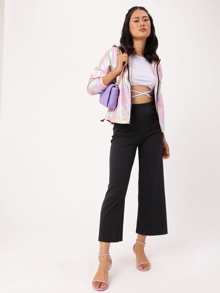DressBerry Women Monochrome Staple Wide Leg Trousers