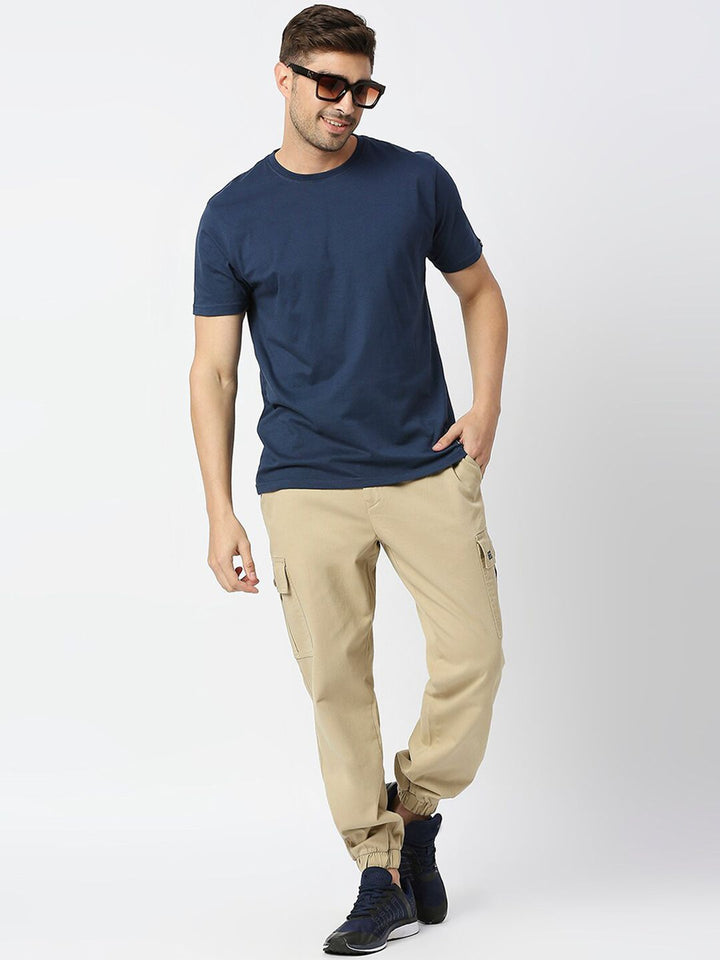 Thomas Scott Men Comfort Mid-Rise Easy Wash Cargo Trousers