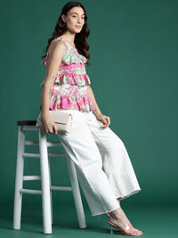 DressBerry Ethnic Print Ruffles Top