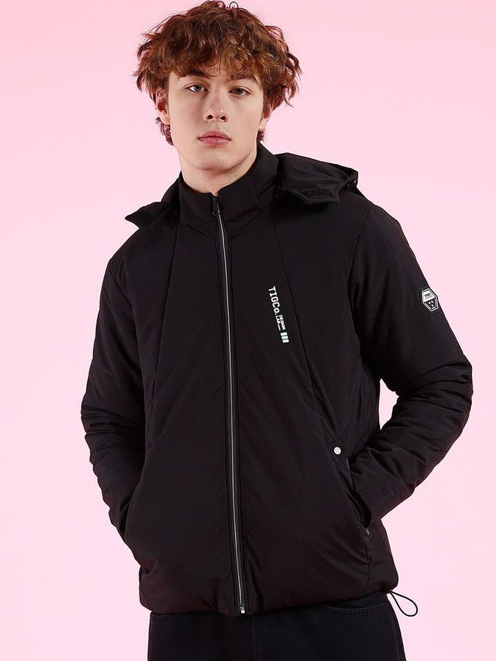The Indian Garage Co Men Colourblock Hooded Puffer Jacket