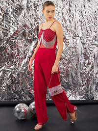 STREET 9 Self Design Feather Basic Jumpsuit
