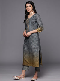 Libas Yoke Design Thread Work Kurta with Trousers & With Dupatta
