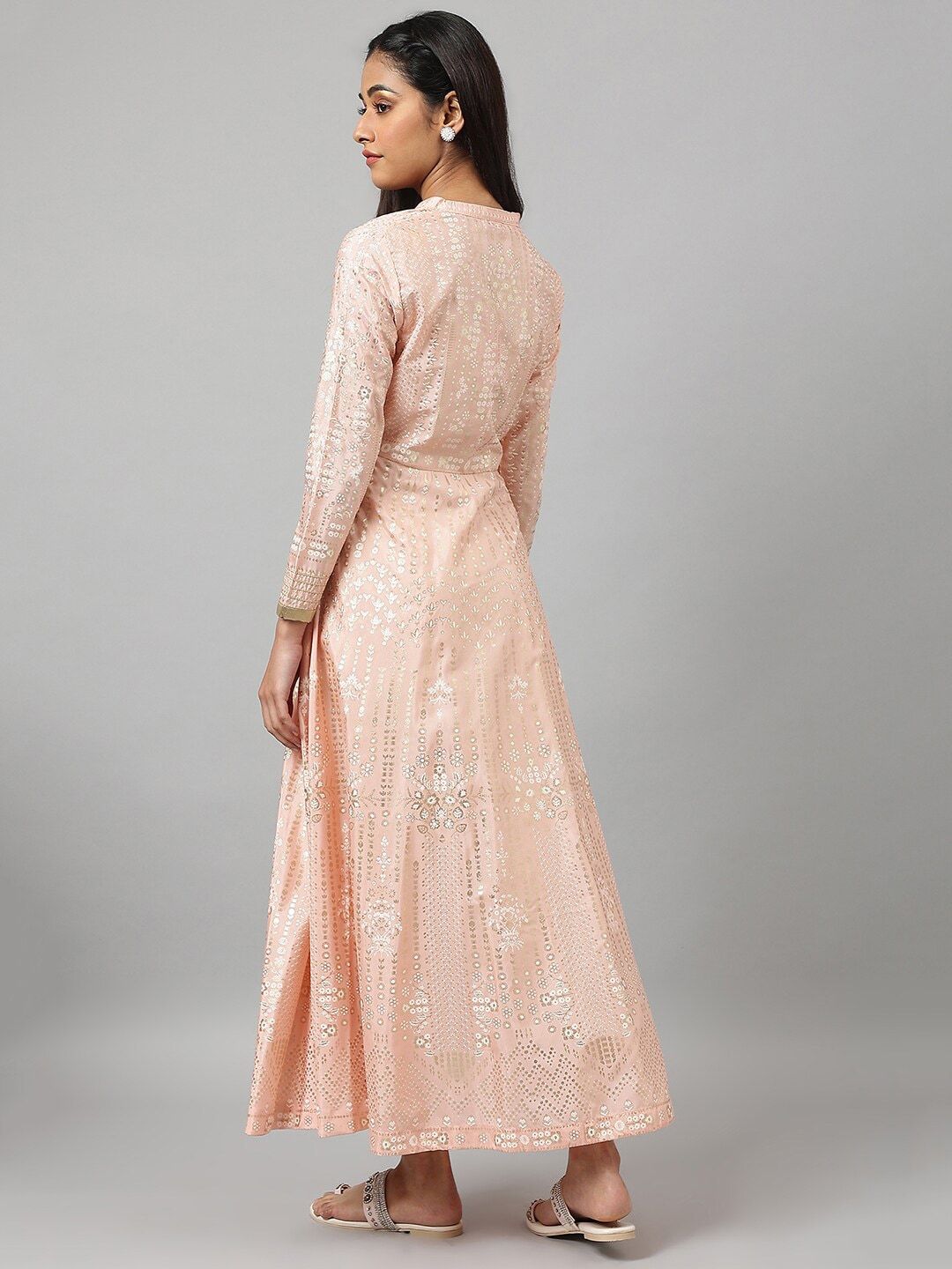 W Women Beige Ethnic Motifs Ethnic Maxi Ethnic Dress