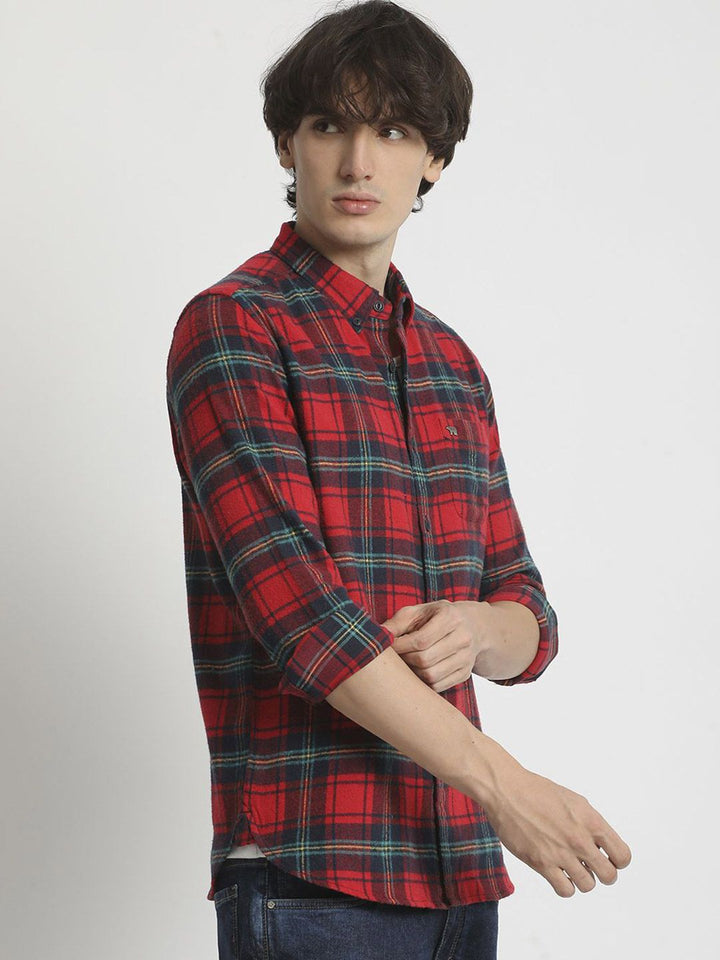 THE BEAR HOUSE Men Slim Fit Tartan Checks Opaque Checked Casual Shirt