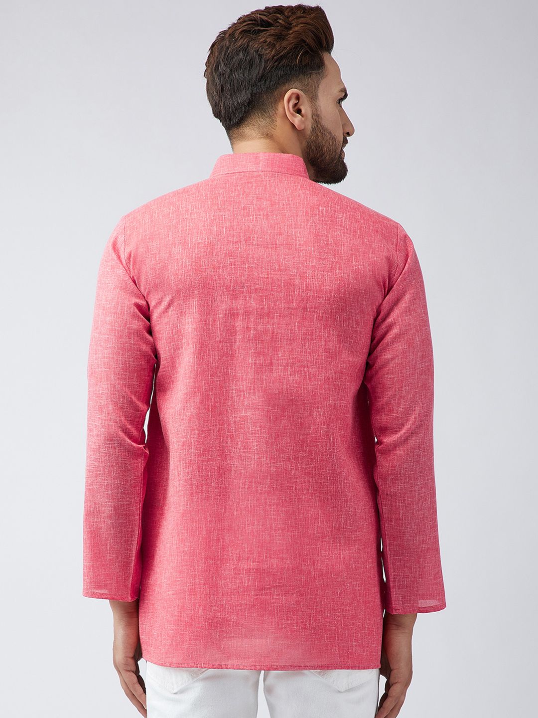 SOJANYA Men Red Solid Straight Kurta