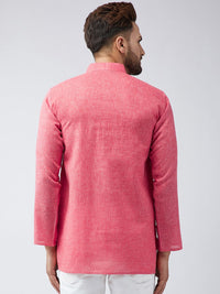 SOJANYA Men Red Solid Straight Kurta