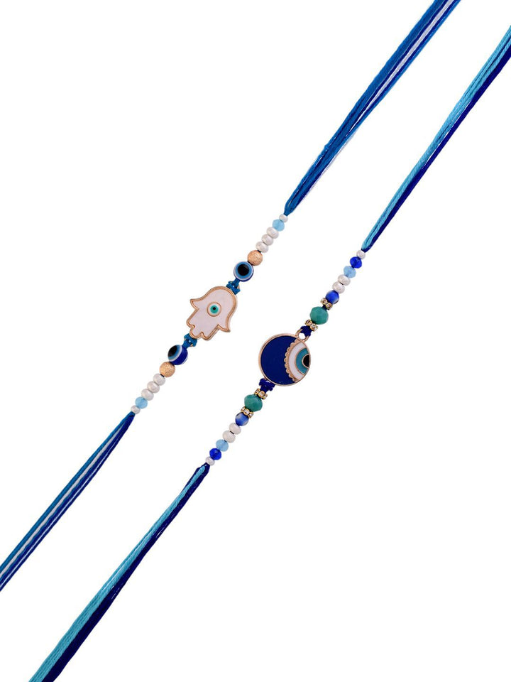 Voylla Pack Of 2 Evil Eye Hamsa Charms Men's Rakhis