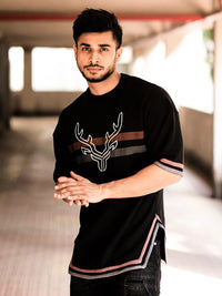 Lengan Powerlook Drop-Shoulder dicetak T-shirt besar