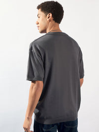 DENNISON Oversized Polo Collar Knitted T-Shirt