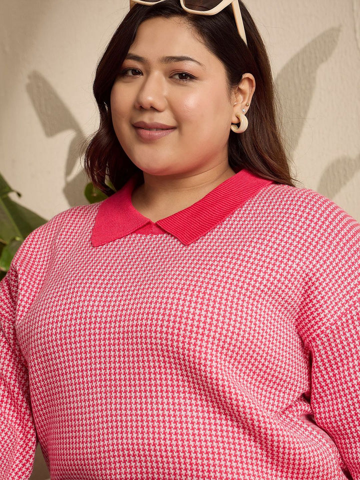 Berrylush Curve Women Printed Long Sleeves Pullover