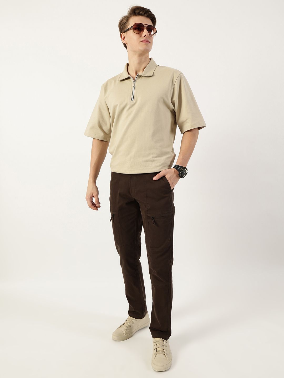 Thomas Scott Men Smart Fit Mid-Rise Trousers