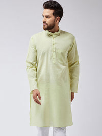 SOJANYA Kurta Lurus Pepejal Hijau Limau Lelaki