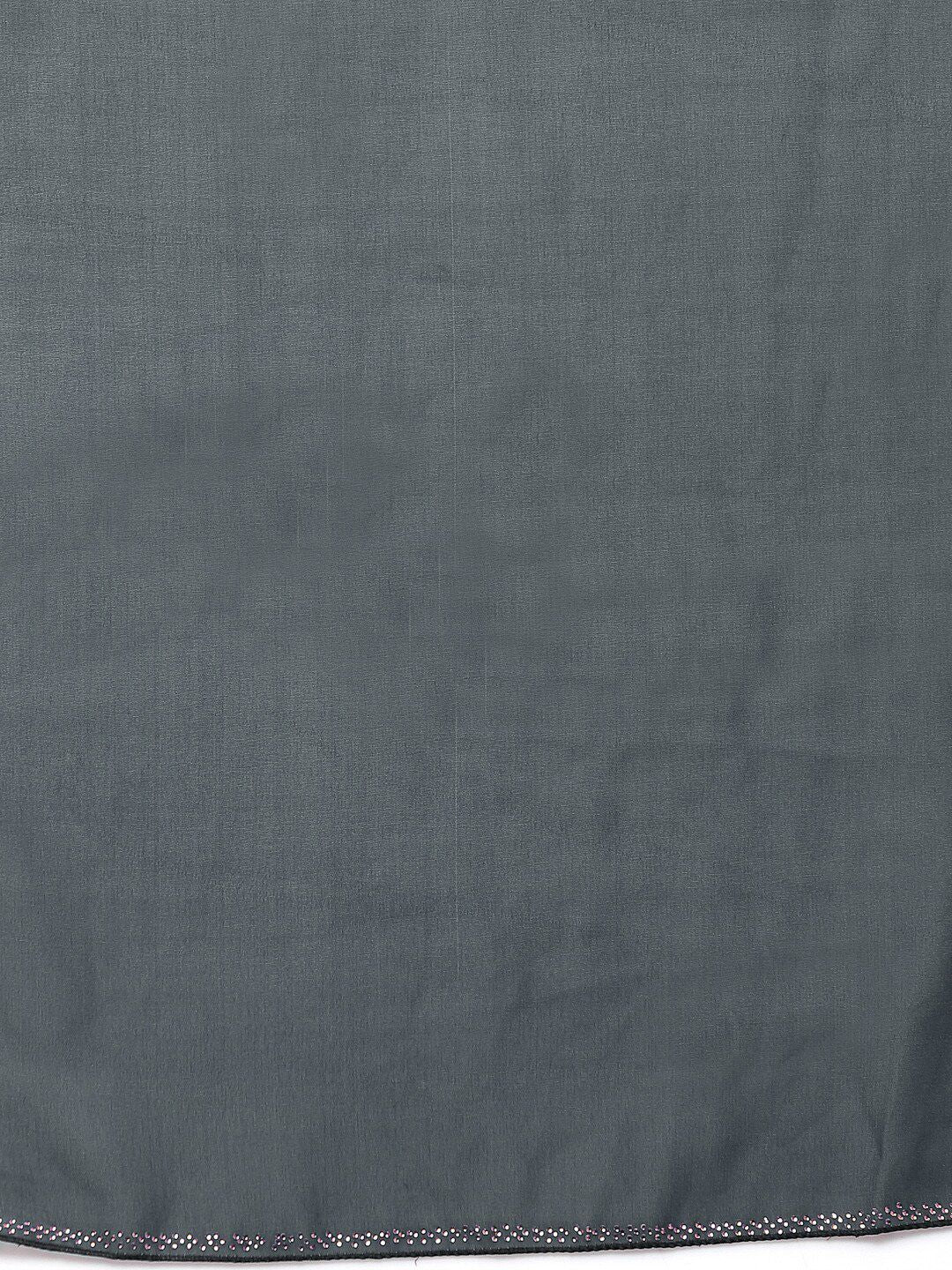 KLOTTHE Women Grey Embellished Burqa With Scarf