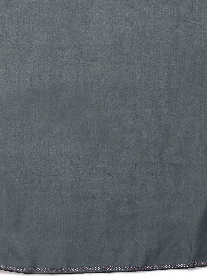 KLOTTHE Women Grey Embellished Burqa With Scarf