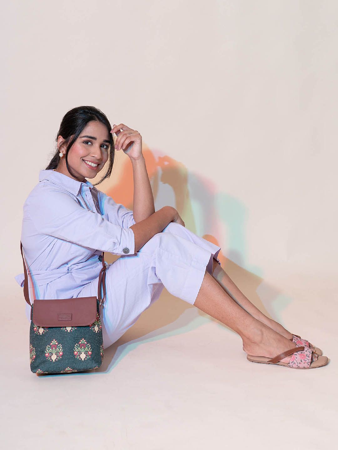 ZOUK Ethnic Motifs Printed Swagger Sling Bag