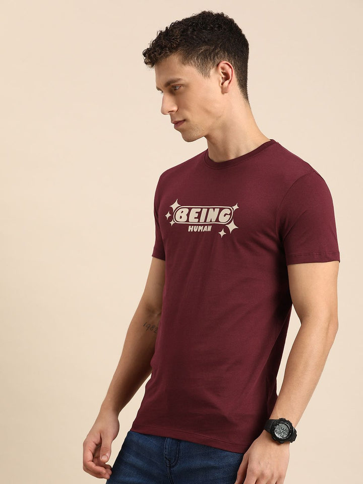Being Human Pure Cotton Brand Logo Printed Casual T-shirt