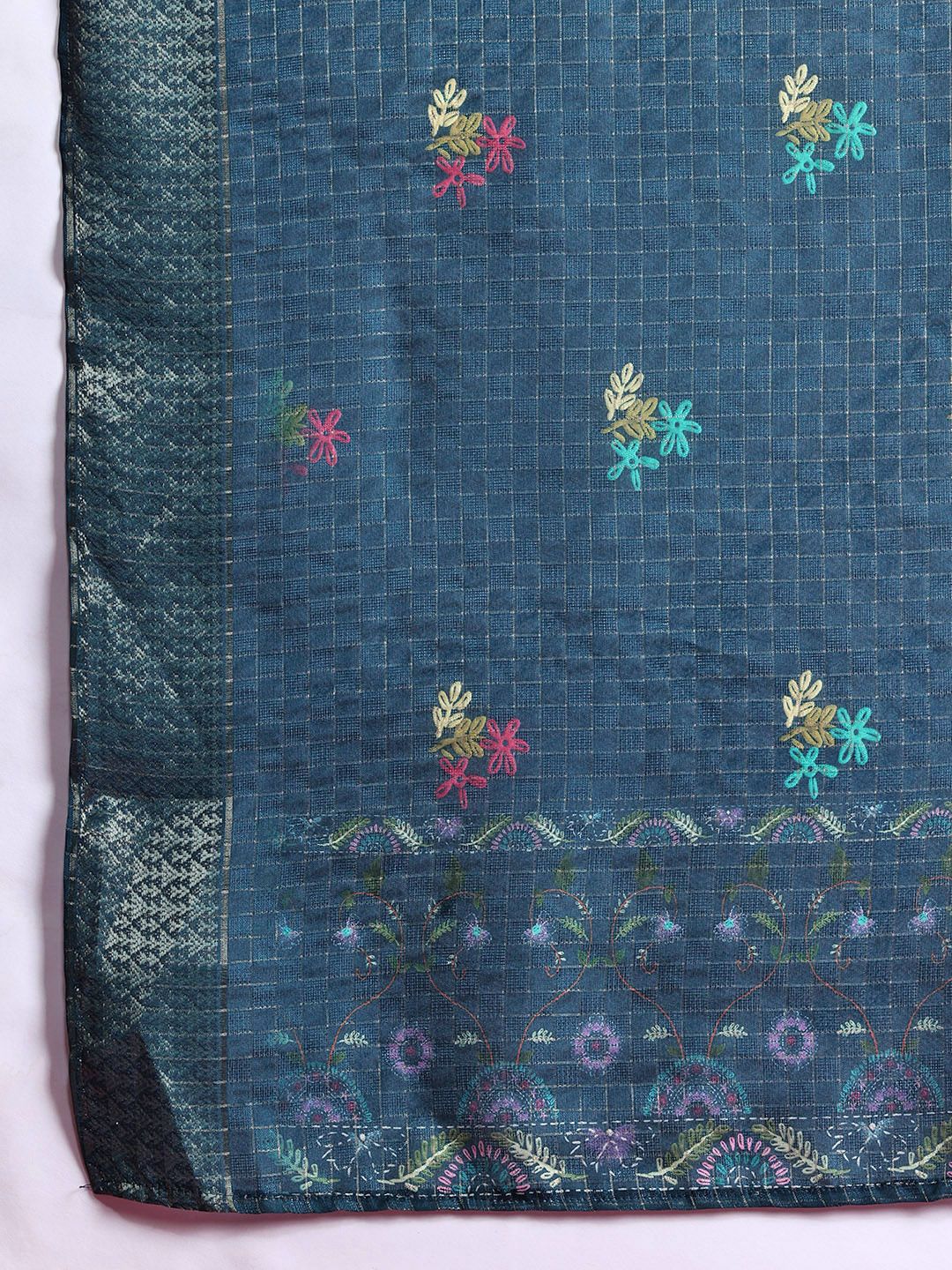 Indo Era Women Floral Embroidered Thread Work Kurta with Trousers & With Dupatta