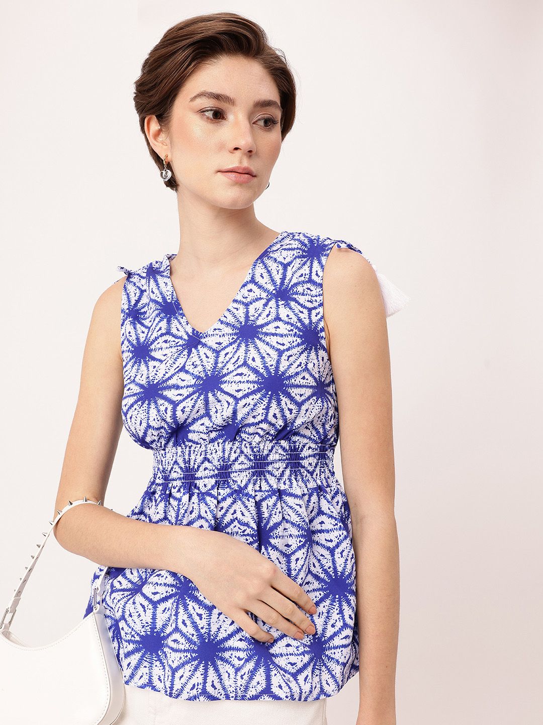 DressBerry Dyed Daze Smocked Peplum Top