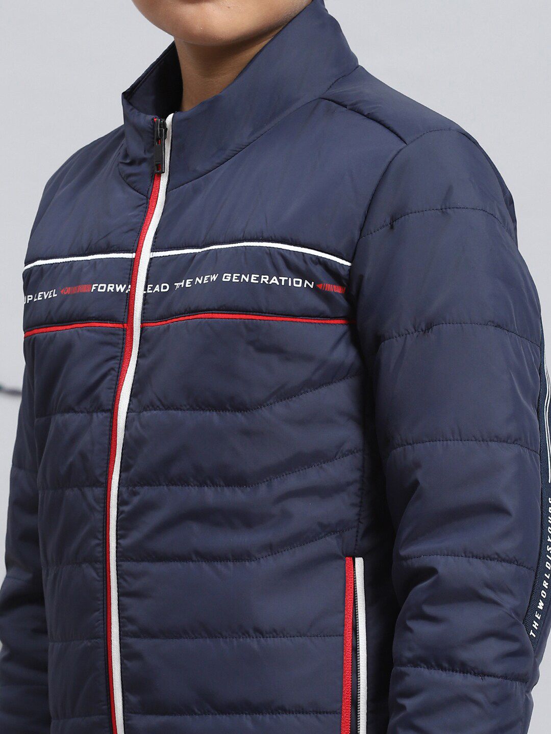 Monte Carlo Boys Striped Lightweight Padded Jacket With Zip Detail