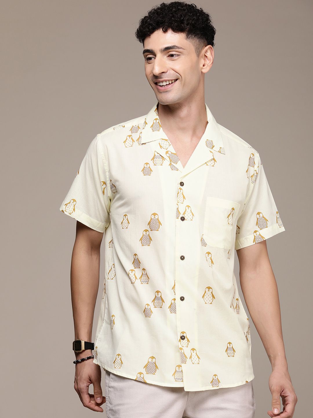 DENNISON Block Printed Casual Shirt