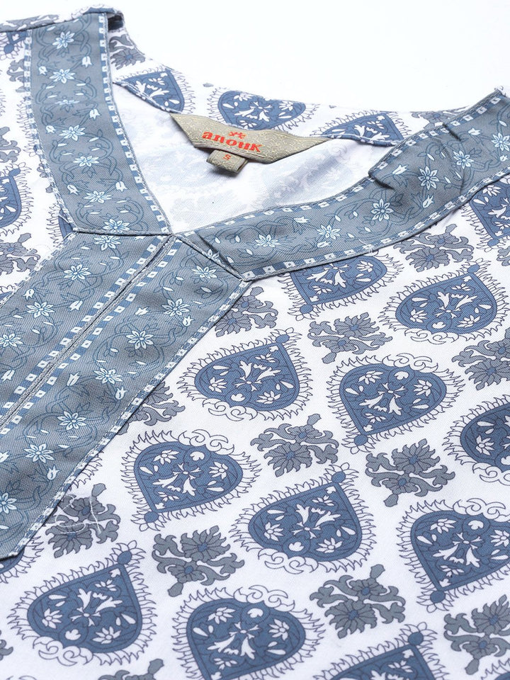 Anouk Printed Kurta with Trousers & Dupatta