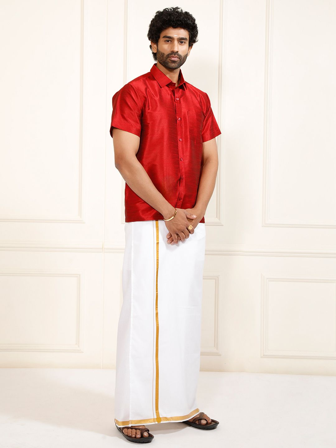 VASTRAMAY Shirt With Veshti Set