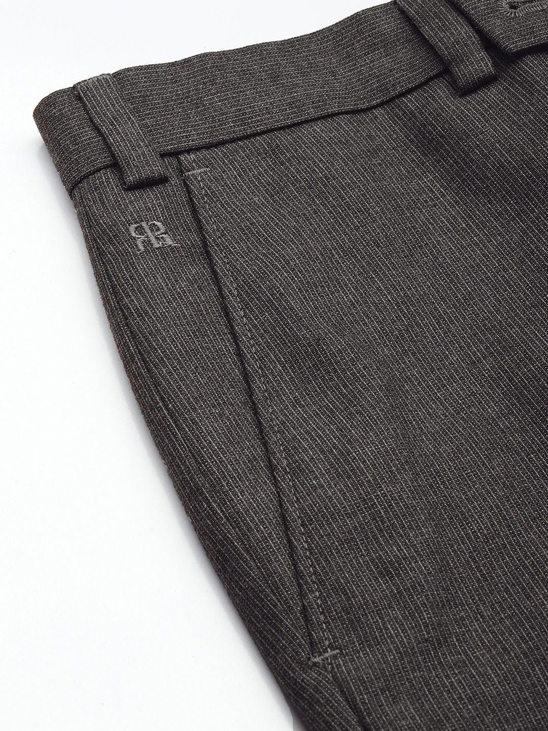 Raymond Men Textured Slim Fit Formal Trousers