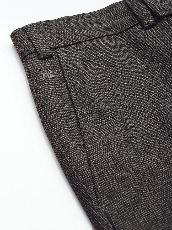 Raymond Men Textured Slim Fit Formal Trousers