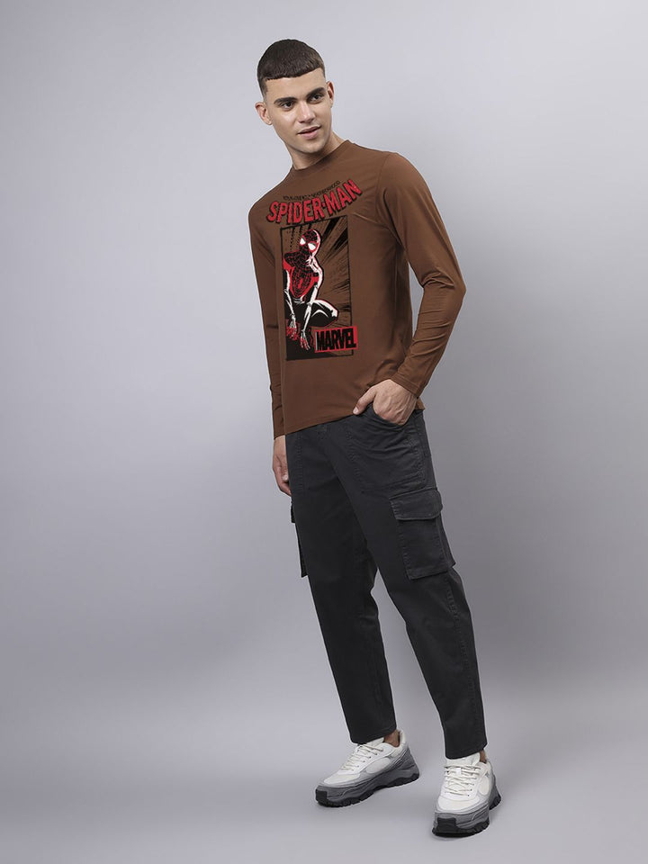 Bewakoof Men Graphic Spider-Man Printed Round Neck Cotton T-shirt