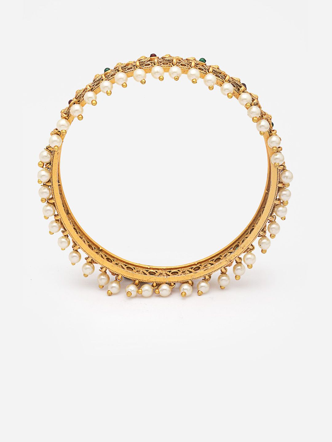 PANASH- Set Of 2 24 CT Gold-Plated Antique Bangles