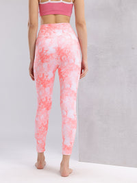 HRX by Hrithik Roshan Women Tie & Dye Mid-Rise Cropped Rapid-Dry Yoga Tights