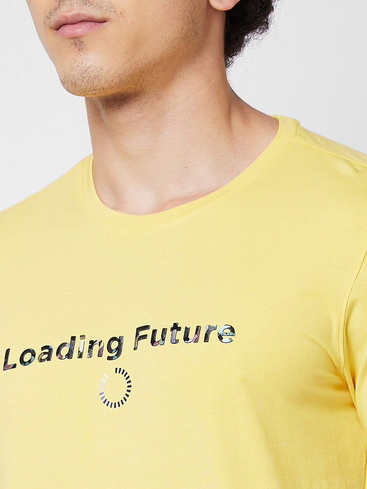 SPYKAR Typography Printed Cotton Slim Fit T-shirt