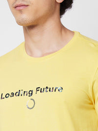 SPYKAR Typography Printed Cotton Slim Fit T-shirt