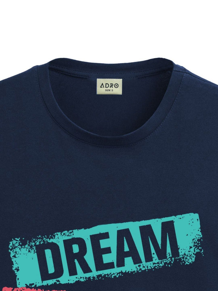 ADRO Men Typography Printed Raw Edge T-shirt