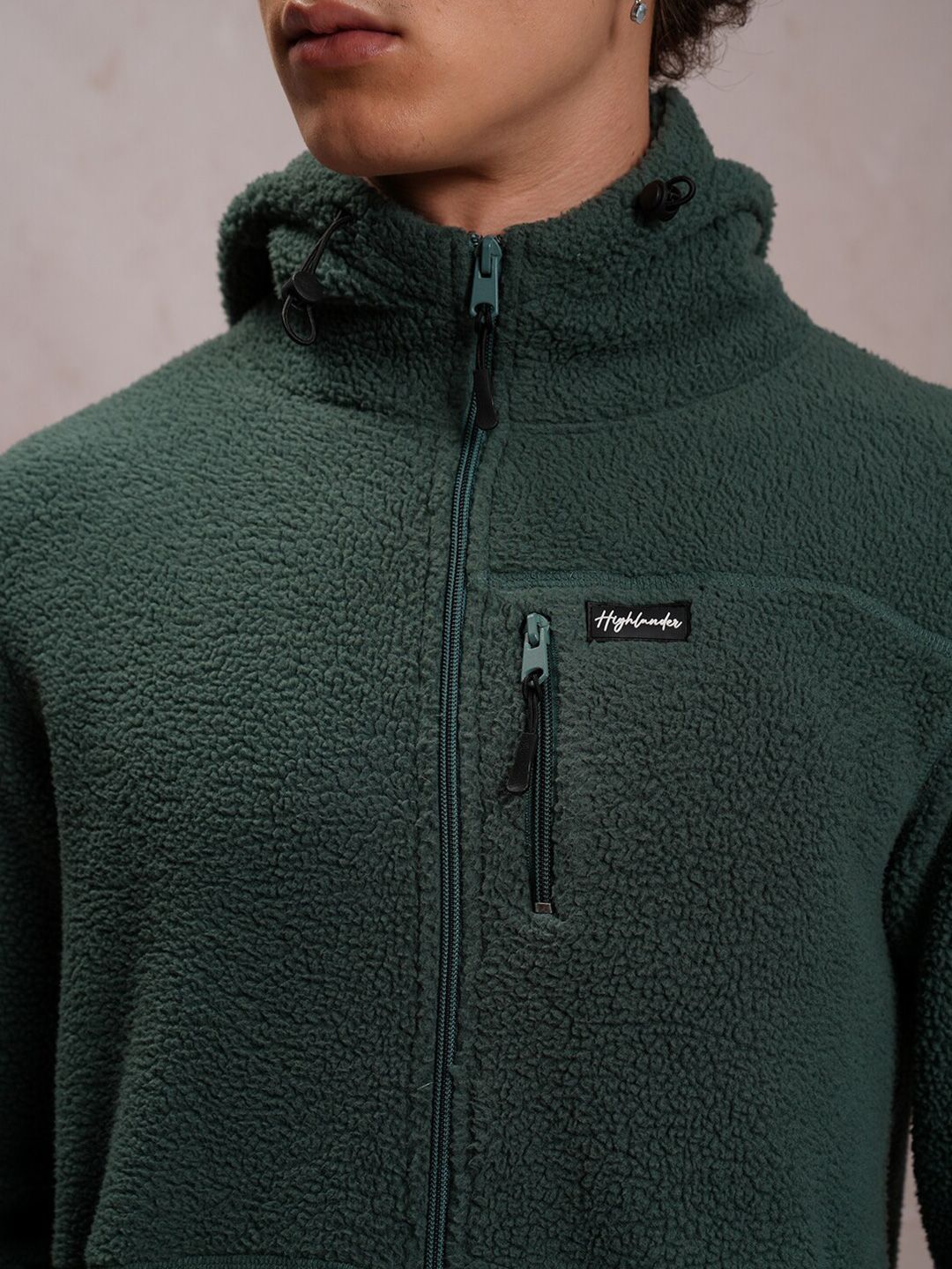 Highlander Reka Bentuk Diri Highland Hooded Front-Open Sweatshirt