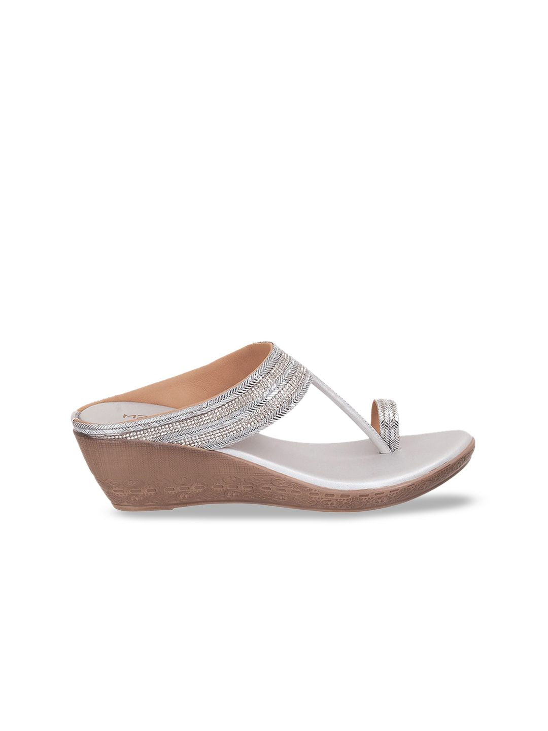 Metro Embellished One Toe Wedge Heels