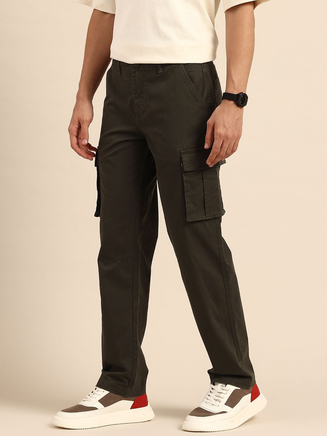 Being Human Men Slim Fit Cargos Trousers