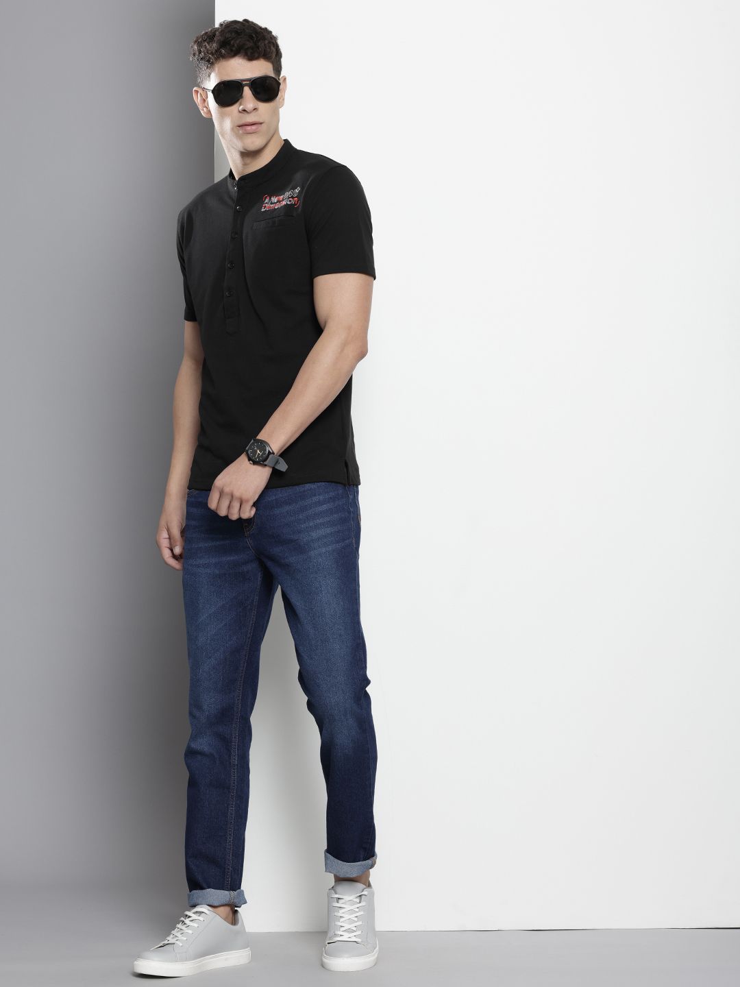 The Indian Garage Co Band Collar T-shirt