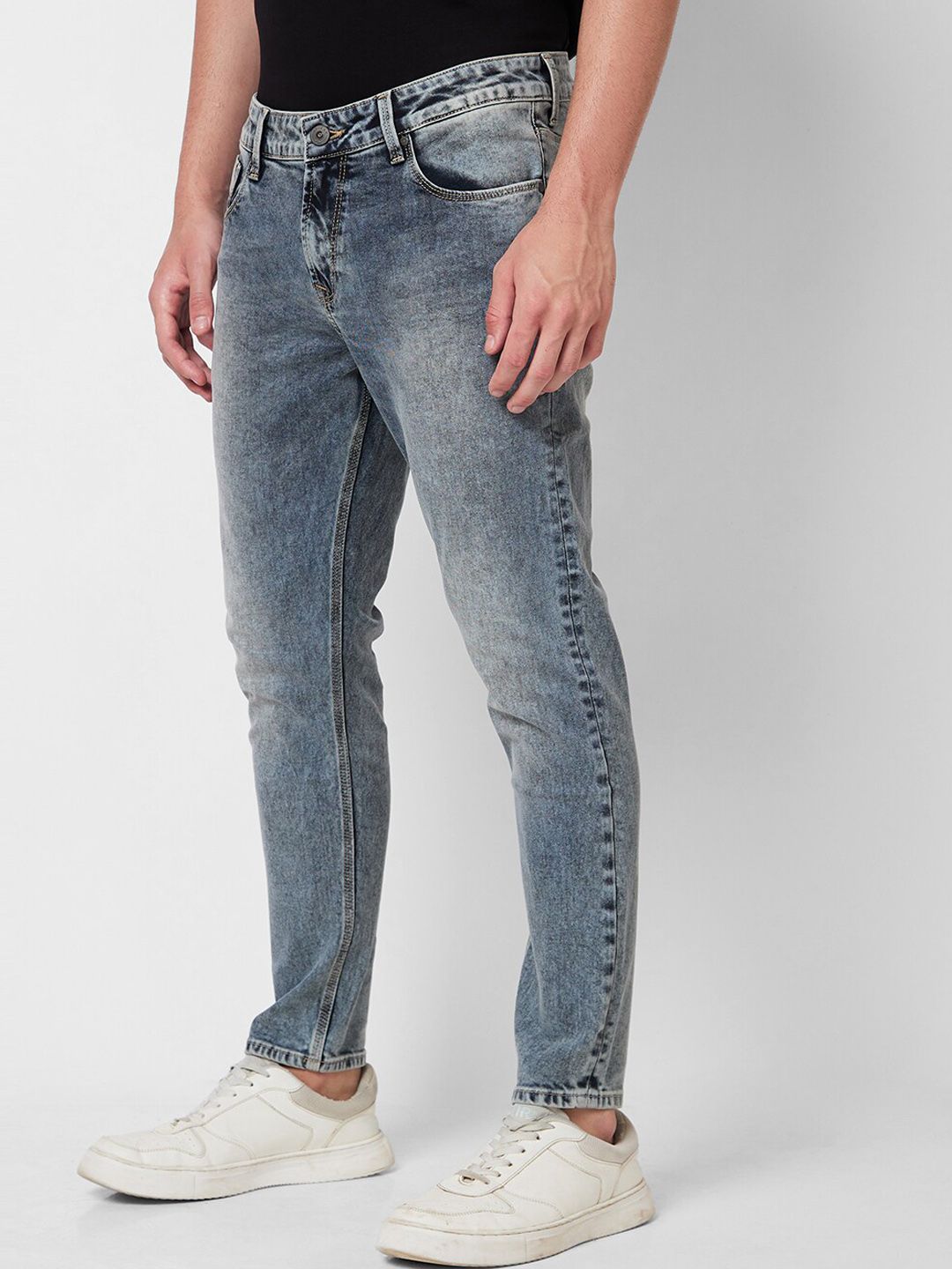 SPYKAR Men Tapered Fit Heavy Fade Clean Look Stretchable Jeans